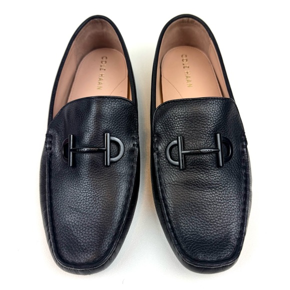 Cole Haan loafers horse bit black leather driving flats moc toe classic preppy - Picture 3 of 10